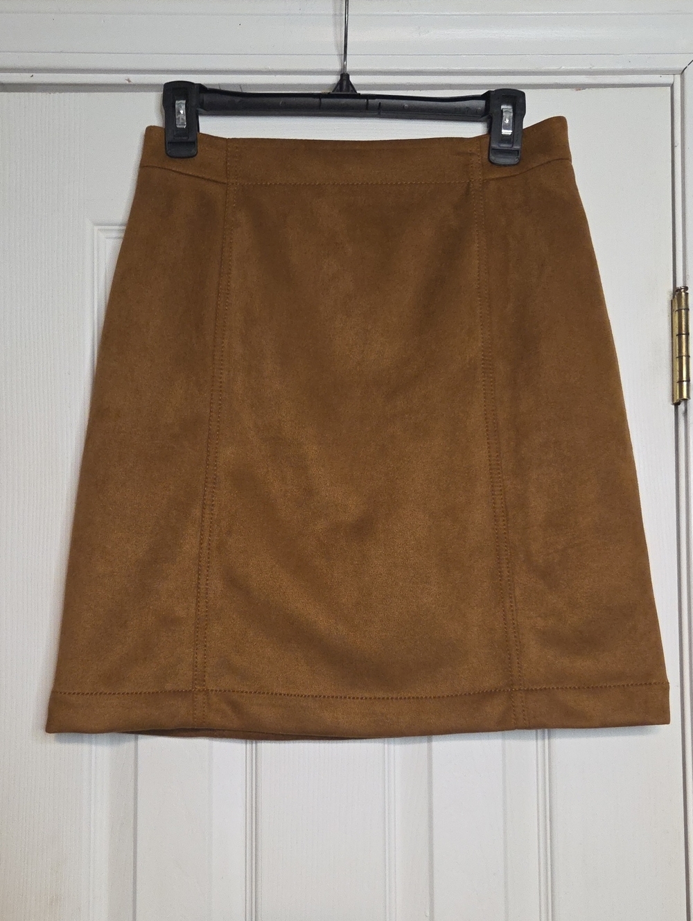 Ann Taylor Faux Suede Lined  Skirt in Camel